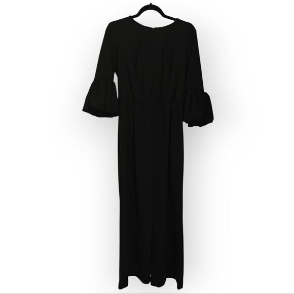 NWOT MARINA Black Bell Sleeve Jumpsuit Size 8P - Picture 3 of 10